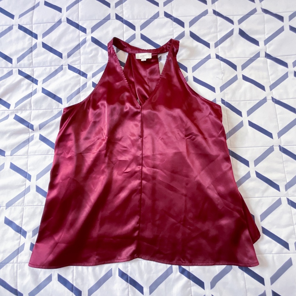 LOFT Satin Flowy Tank Top